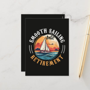 Captain Smooth Sailing into Retirement Holiday Postcard