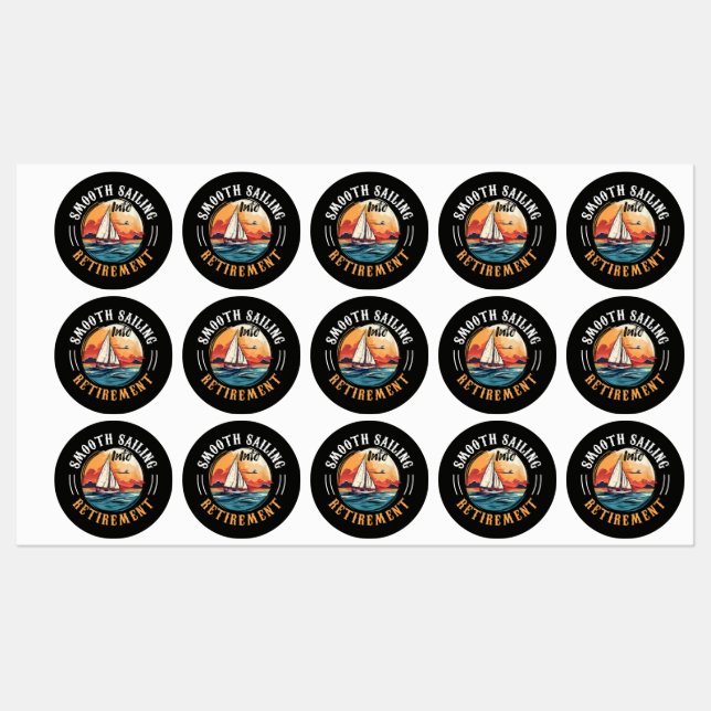 Captain Smooth Sailing into Retirement Labels (Sheet)