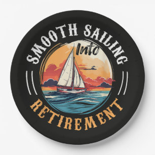 Captain Smooth Sailing into Retirement Paper Plates