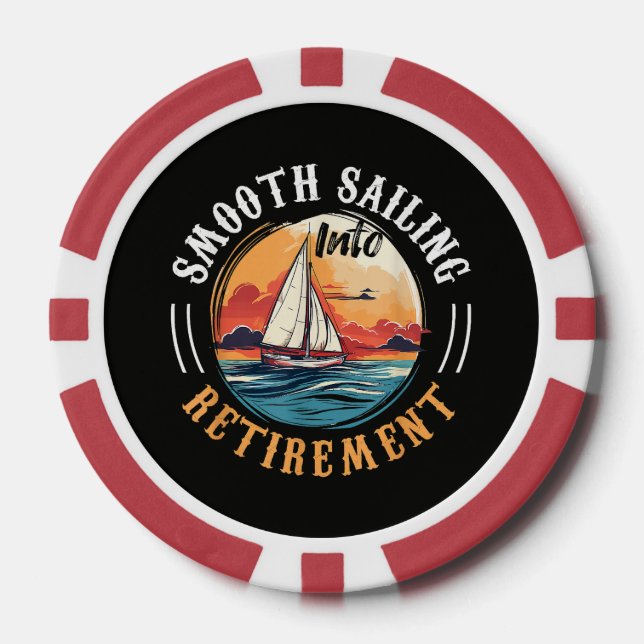 Captain Smooth Sailing into Retirement Poker Chips (Front)