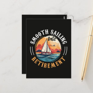 Captain Smooth Sailing into Retirement Postcard