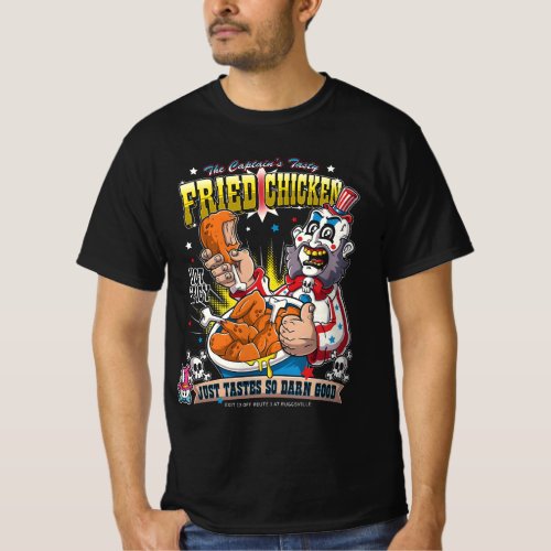 Captain Spaulding with fried chicken T_Shirt