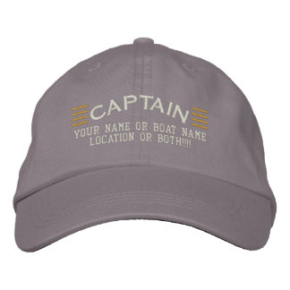 CAPTAIN Stripes Customizable Your Name Boat Local Baseball Cap