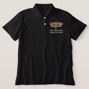 Captain Stripes Murmaid Personalizable Your Name! Embroidered Polo Shirt
