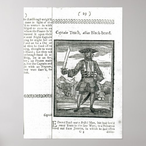 Captain Teach Alias Black Beard Poster