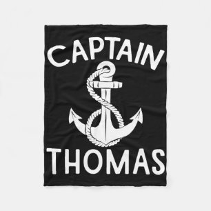 Captain Thomas Anchor Yacht Boating Ship Boat Fleece Blanket