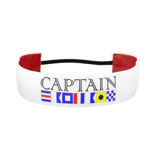 Captain Title in Nautical Signal Flags Athletic Headband (Front)