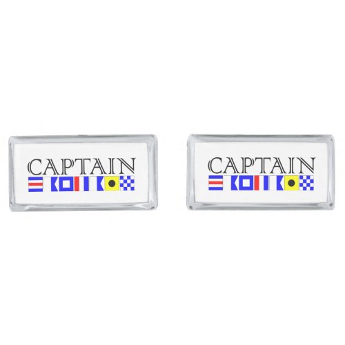 Captain Title in Nautical Signal Flags Cufflinks