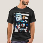 Captain Trump Blue Line Flag 3 Make America Great  T-Shirt