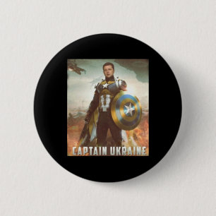 Captain Ukraine Fight Pray For Ukraine I Stand Wit Button