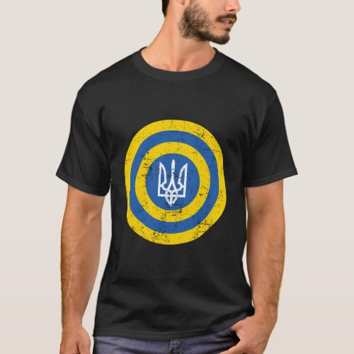 Captain Ukraine Shield Ukrainian Flag Solidarity D T_Shirt