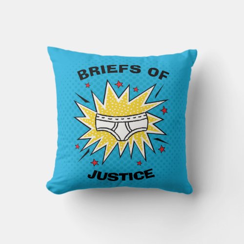 Captain Underpants  Briefs of Justice Throw Pillow