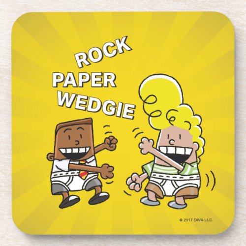 Captain Underpants  Rock Paper Wedgie Drink Coaster