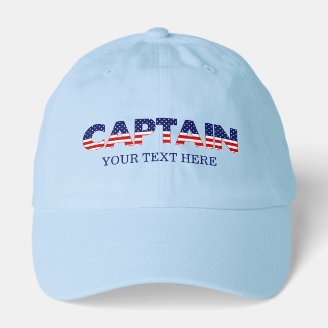 Captain USA Typography Nautical Sailing Hat (Front)