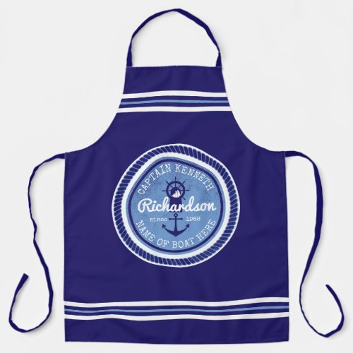 Captain Vintage Nautical Rope Anchor Helm Boat Apron