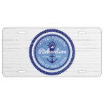 Captain Vintage Nautical Rope Anchor Helm Boat License Plate at Zazzle