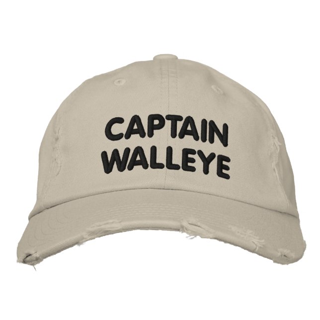 Captain Walleye - Walleye Fishing Embroidered Baseball Cap (Front)