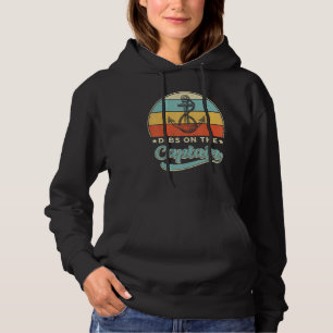 Captain Wife Dibs on the Captain Vintage Retro Hoodie