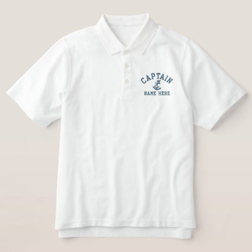 Captain _ With Anchor customizable Embroidered Polo Shirt