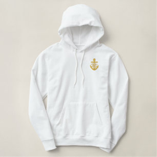Captain - With Anchor customizable Monogrammed Embroidered Hoodie