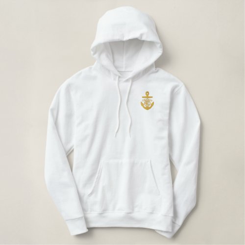 Captain _ With Anchor customizable Monogrammed Embroidered Hoodie