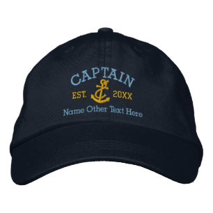 Captain With Anchor Personalized Embroidered Baseball Cap