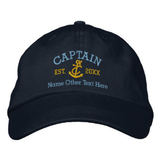Captain With Anchor Personalized Embroidered Baseball Cap