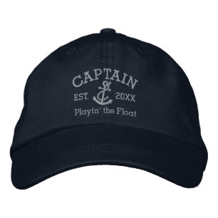 Captain With Anchor Personalized Embroidered Baseball Cap