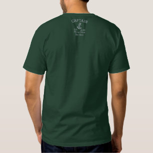 Captain With Anchor Personalized Embroidered T-Shirt