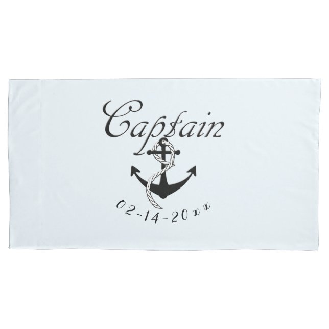 Captain with Anchor Pillow Case (Front)