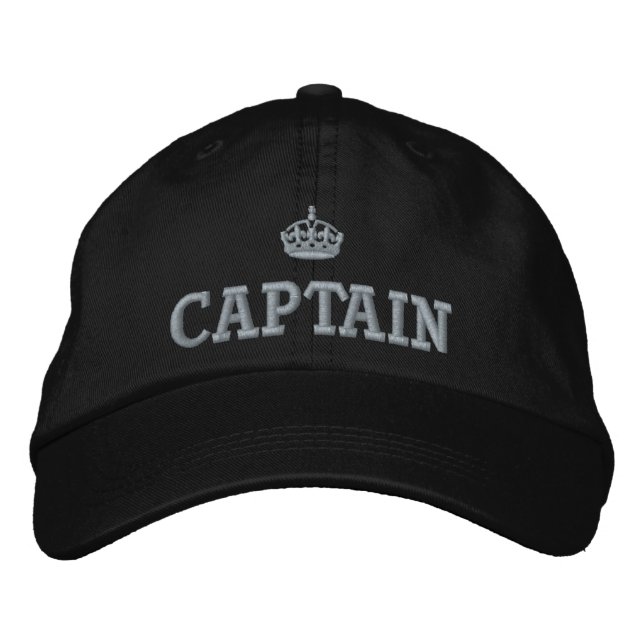 Captain with  crown logo embroidered baseball cap (Front)