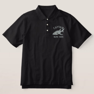 Captain - With Shark customizable Embroidered Polo Shirt