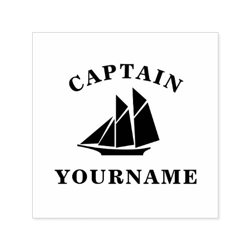 Captain with Your Name Sailboat Ink Stamp