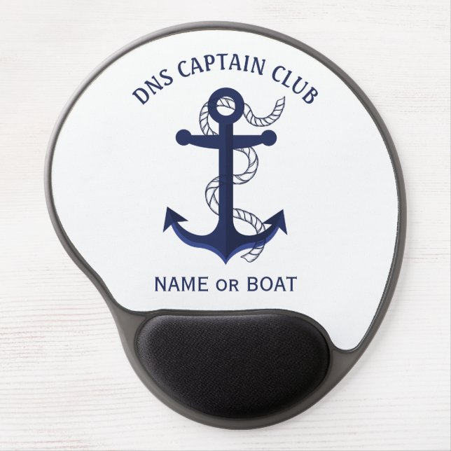 Captain Your Boat Name Gel Mouse Pad (Front)