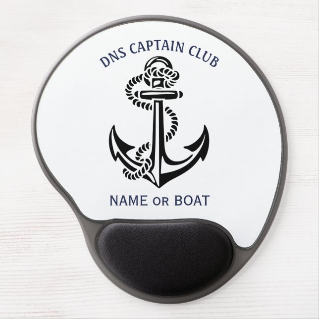 Captain Your Boat Name Gel Mouse Pad (Front)