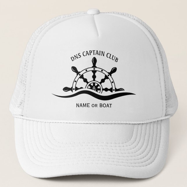 Captain Your Boat Name  Trucker Hat (Front)