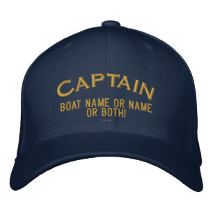 Captain Your Boat Name Your Name or Both! Embroidered Baseball Cap