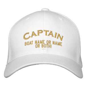 Captain Your Boat Name Your Name or Both! Embroidered Baseball Cap