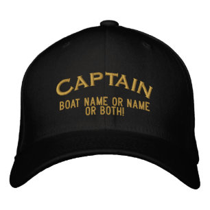 Captain Your Boat Name Your Name or Both! Embroidered Baseball Hat
