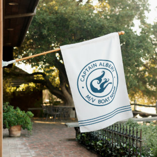 Captain Your Name Nautical Mermaid Logo Flag