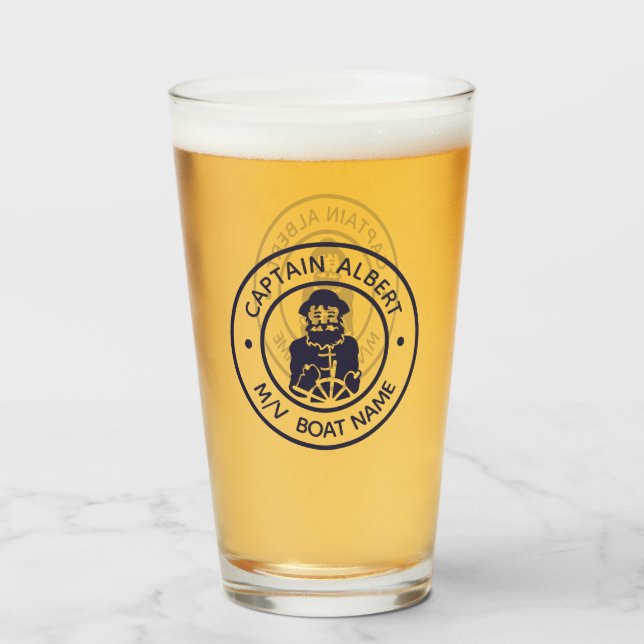 Captain Your Name Old Scruff Emblem Tumbler Glass (Front Filled)