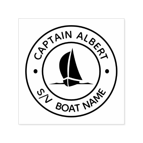 Captain Your Name Sailboat Self Inking Stamp