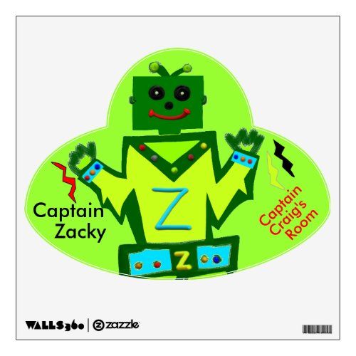 Captain Zacky Boy Robot UFO PERSONALIZE Decal