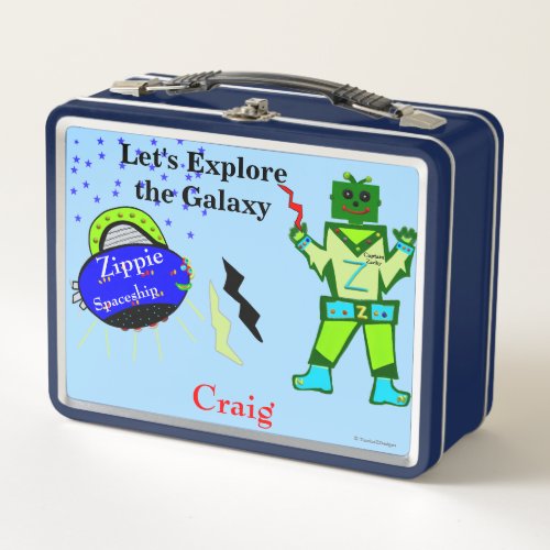 Captain Zacky Robot Spaceship Metal Lunch Box