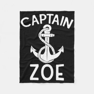 Captain Zoe Ship Boating Sailing Boat Yacht Fleece Blanket