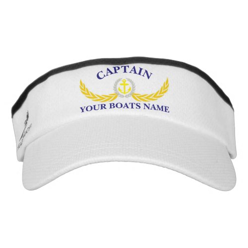Captains custom boat name anchor motif visor