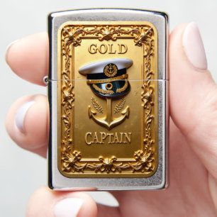 Captain's Gold Maritime Filigree Zippo Lighter