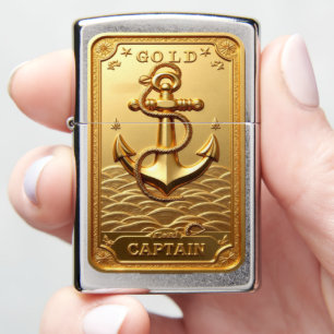 Captain's Golden Anchor Horizon Maritime Zippo Lighter