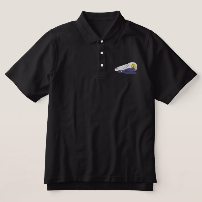 Captains Hat Embroidered Polo Shirt (Design Front)