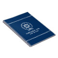 Captains Log Navy Blue White Nautical Boat Wheel Notebook | Zazzle
